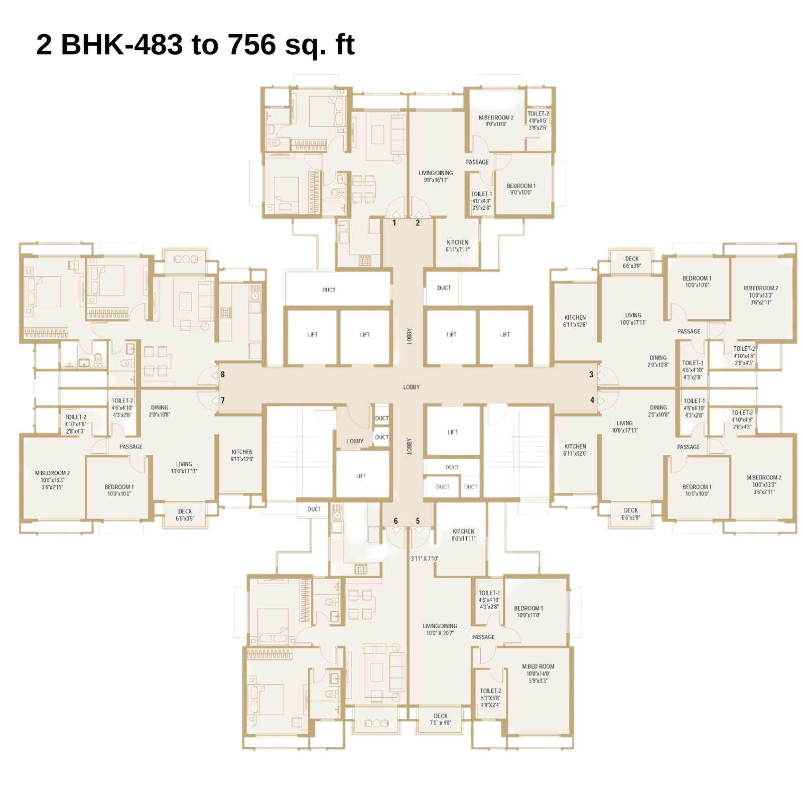 Hiranandani westgate-Floor-Plan-2 BHK