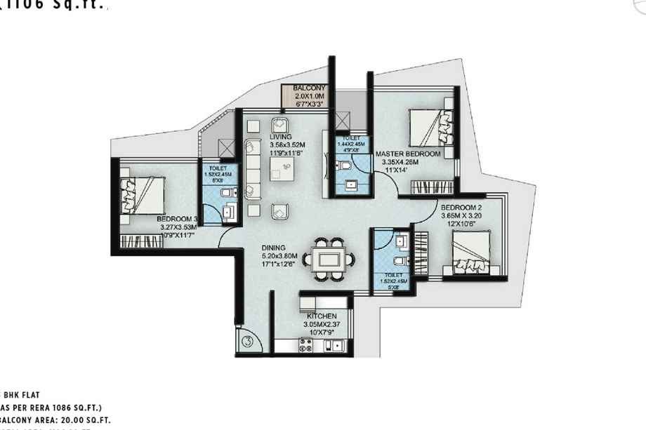 Suraj Palette 3 BHK