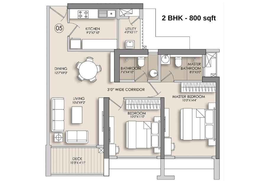 2-BHK-Luxury-800-sqft