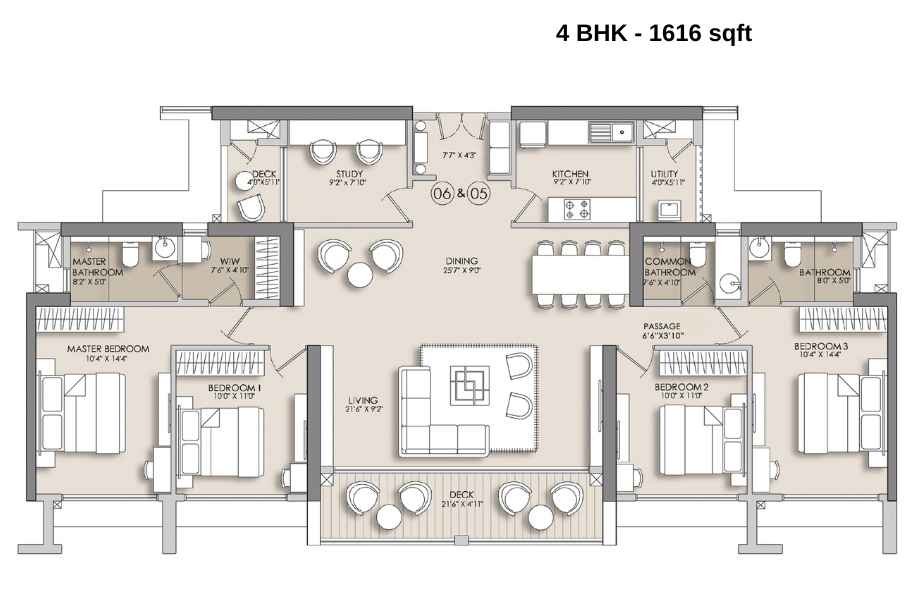 4-BHK-Elite-1616-sqft