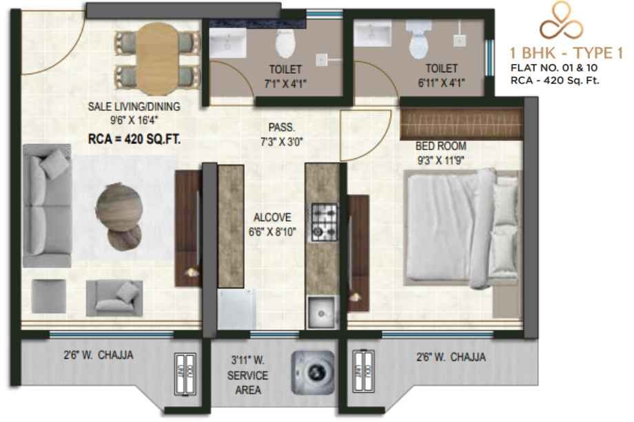 Satre-Happynest-Floor-Plan-1-BHK-420-Sq-Ft
