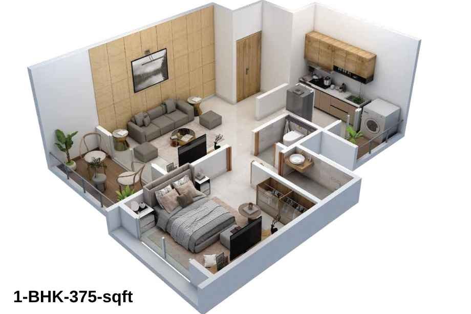 Lotus-Urban-Hills-Floor-Plan-1-BHK-375-sqft