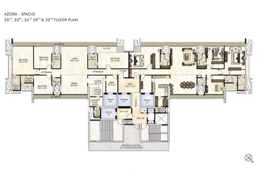 One-Akshar-Floor-Plan-Azora-Spacio-20th-23rd-26th-29th-&-32nd-Sanpada-Navi-Mumbai