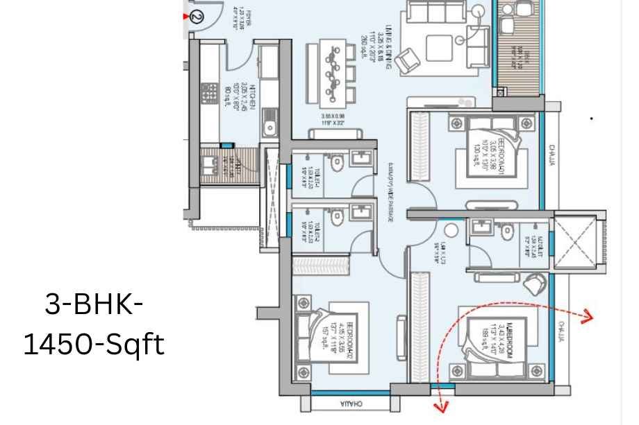 Godrej-Reserve-Internal-3-BHK-1450-Sqft