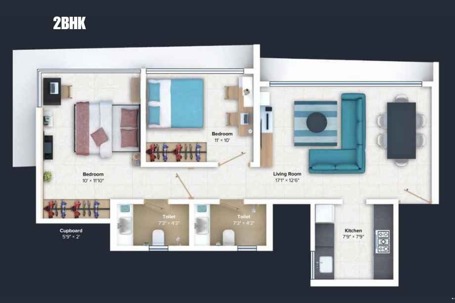 Marathon-Nexworld-2BHK-Floor-Plan