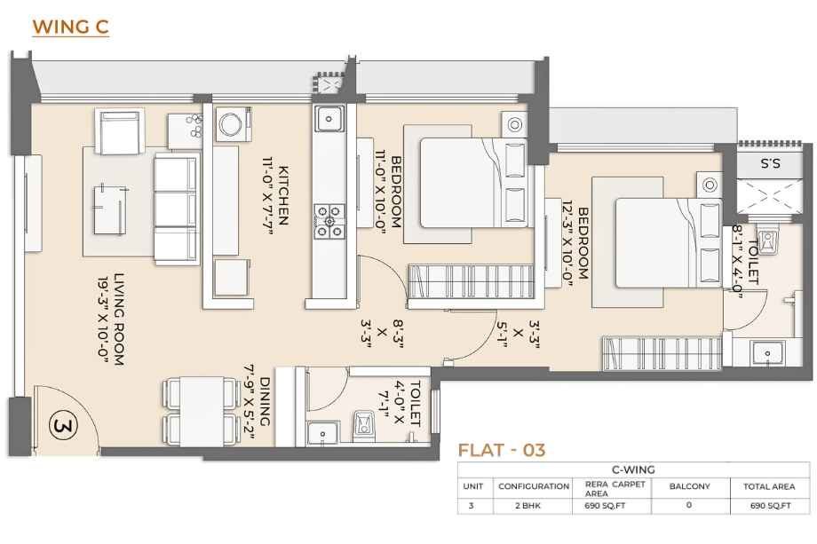 Arkade-Pearl-Floor-Plan-Wing-C-2-BHK-690-Sqft