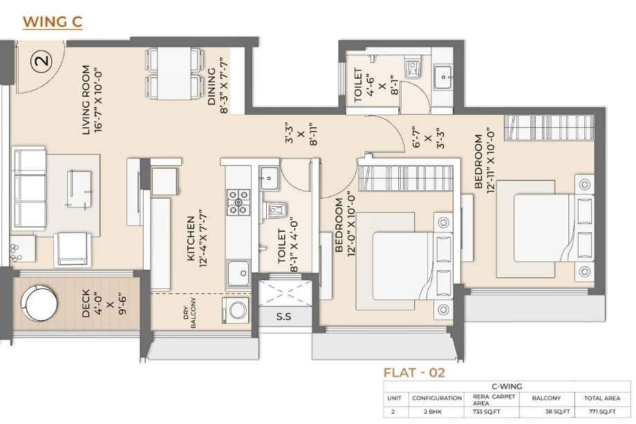 Arkade-Pearl-Floor-Plan-Wing-C-2-BHK-771-Sqft