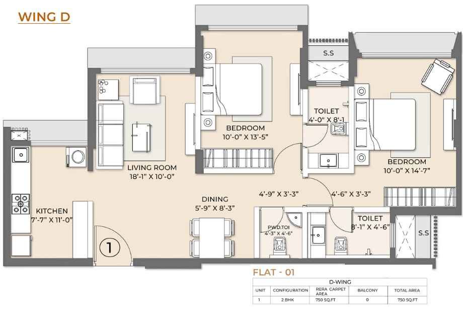 Arkade-Pearl-Floor-Plan-Wing-D-2-BHK-750-Sqft