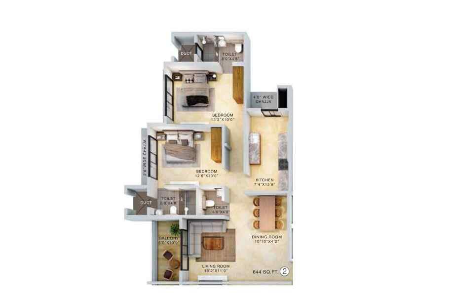 Dimples-New-Siddharth-2-BHK-844-sqft
