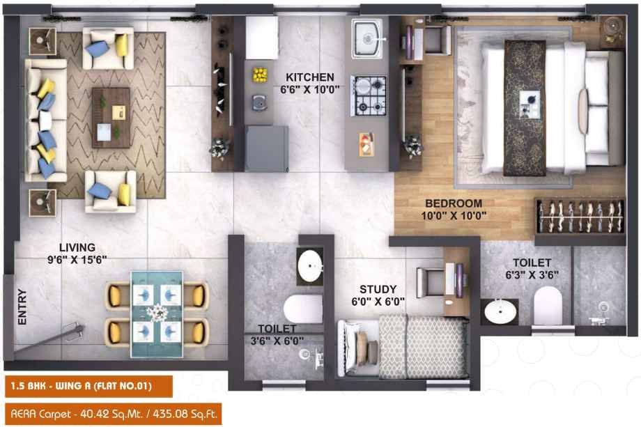 Puneet-Shivalaya-Floor-Plan-1.5-BHK-435-Sqft