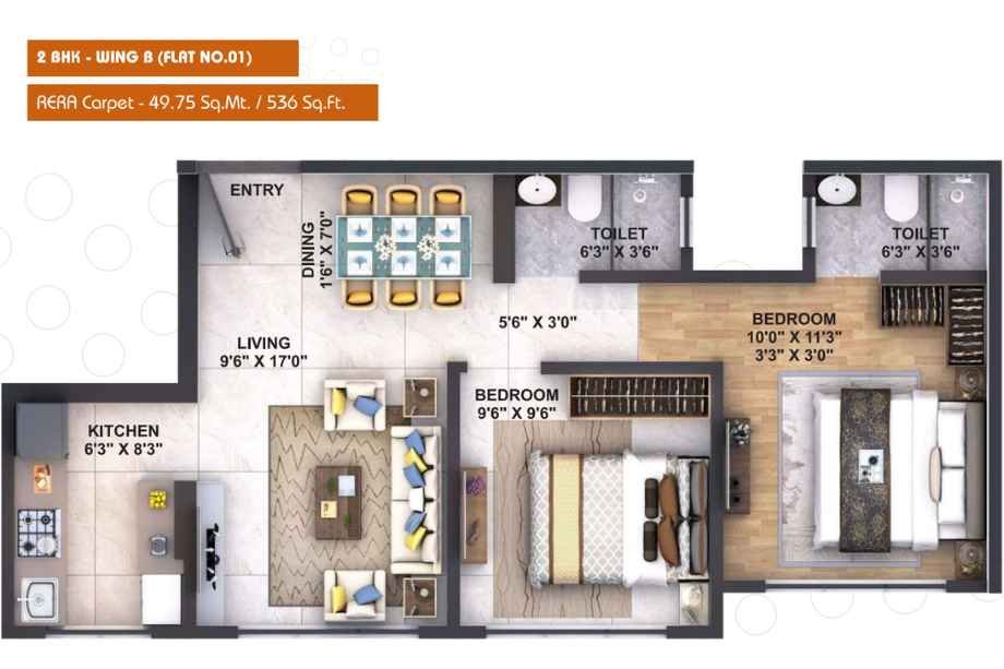Puneet-Shivalaya-Floor-Plan-2-BHK-536-Sqft