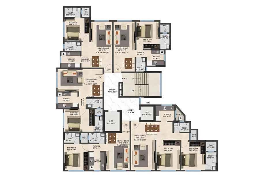 Ranbir-One-Life-Typical-Floor-Plan