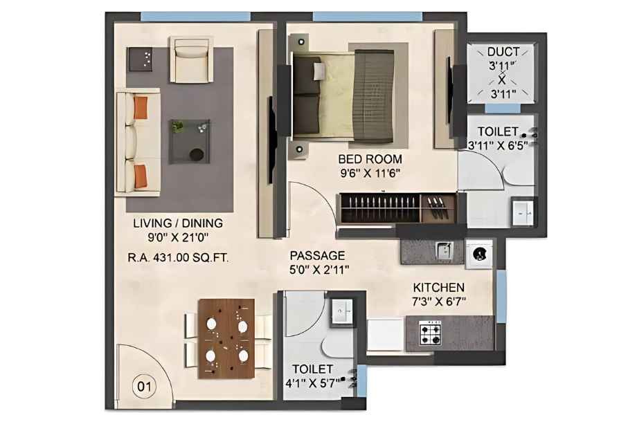 Ranbir-One-Life-Unit-Plan-Flat-1