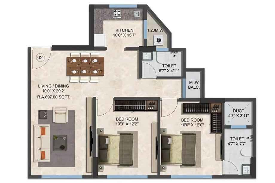 Ranbir-One-Life-Unit-Plan-Flat-2