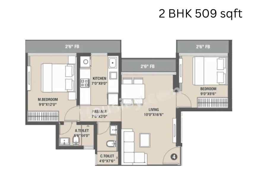 DGS-Sheetal-Mayra-2-BHK-509-sqft