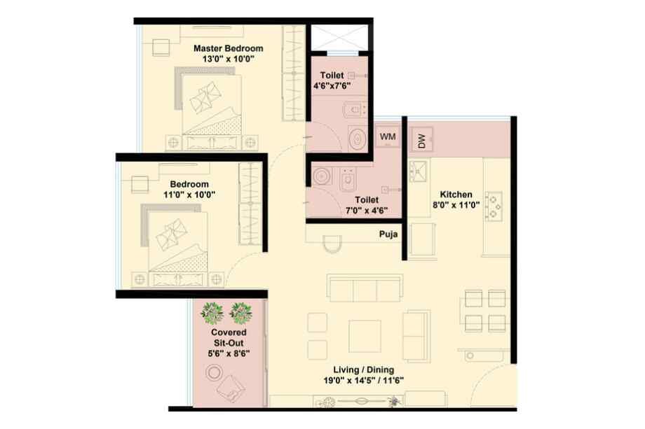 Harivishva-Infinia-2-BHK-821-sqft