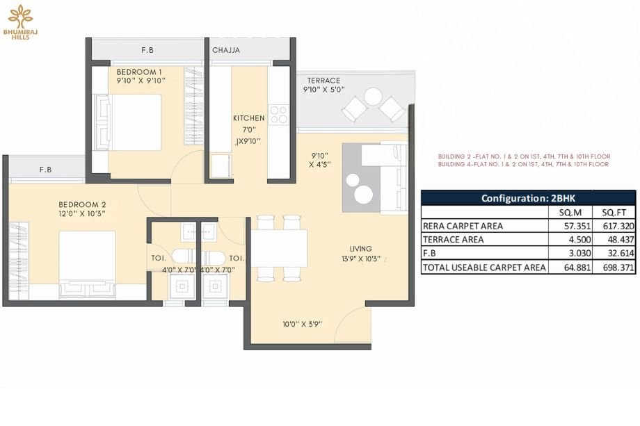 Bhumiraj--Hills-2-BHK-698-Sqft