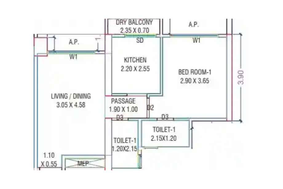 Delta-Greenville-Floor-Plan-1-BHK