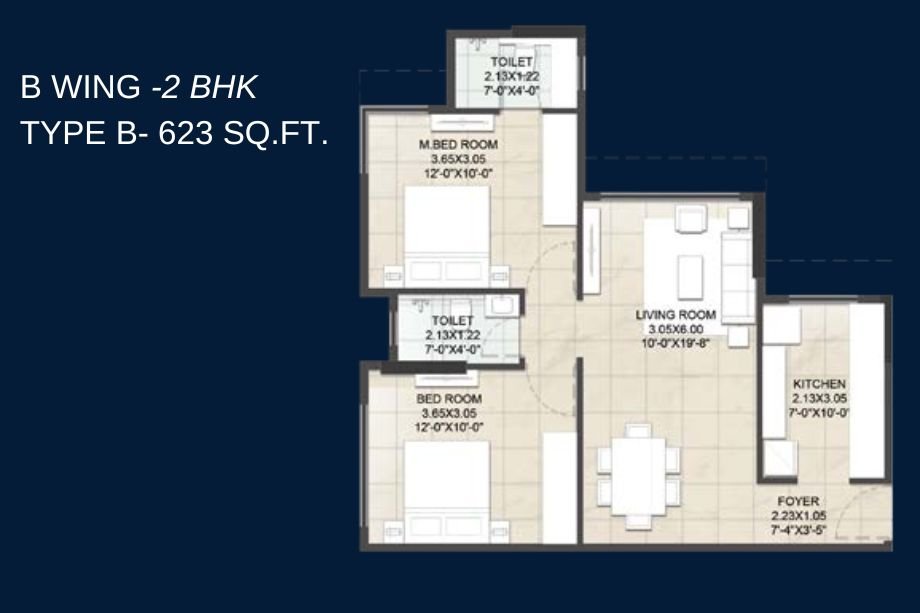 Fatima-Residency-Floor-Plan-2-BHK-623-Sqft