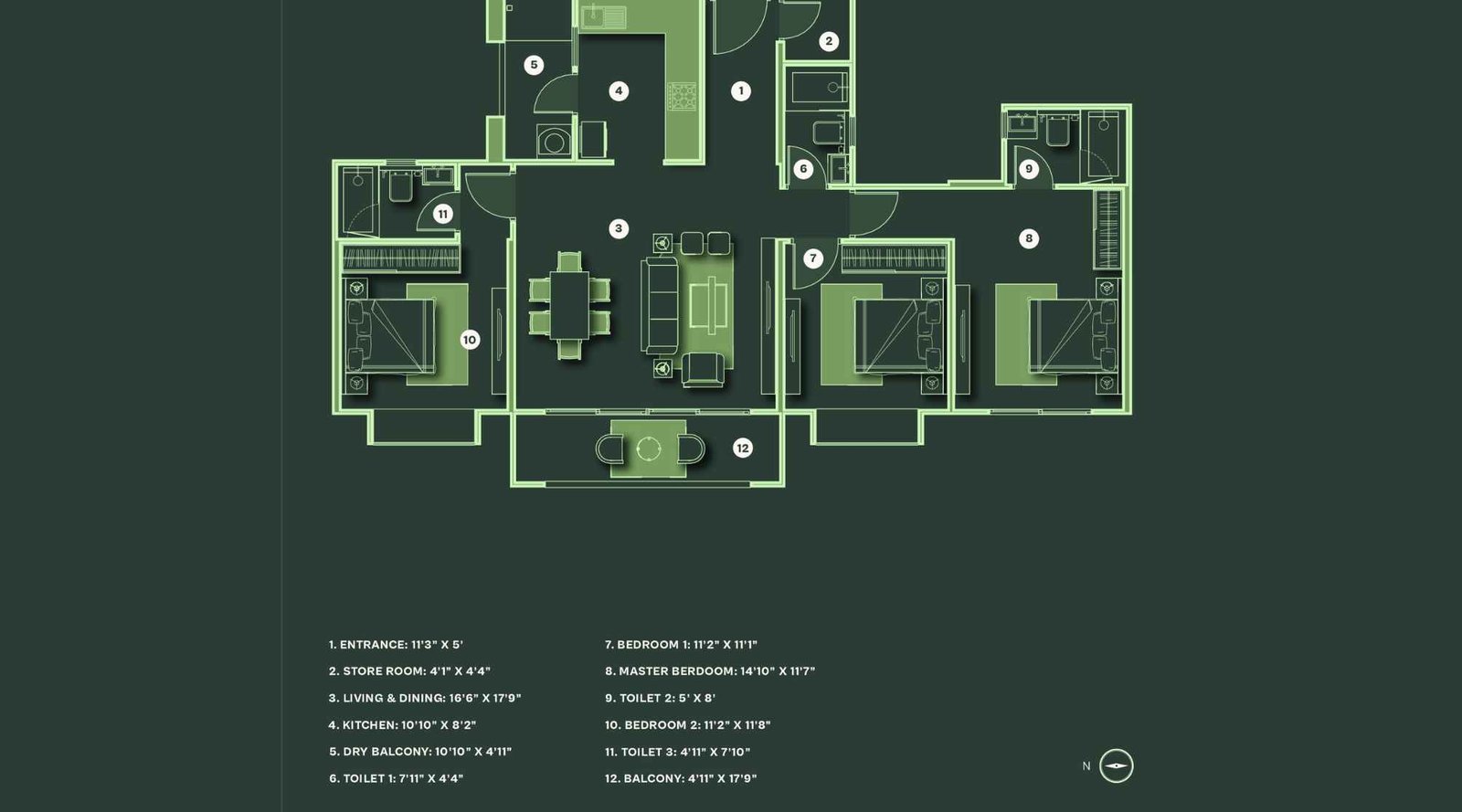 LJM-The-Reserve-floor-plan-3-BHK-A-1243-SQFT