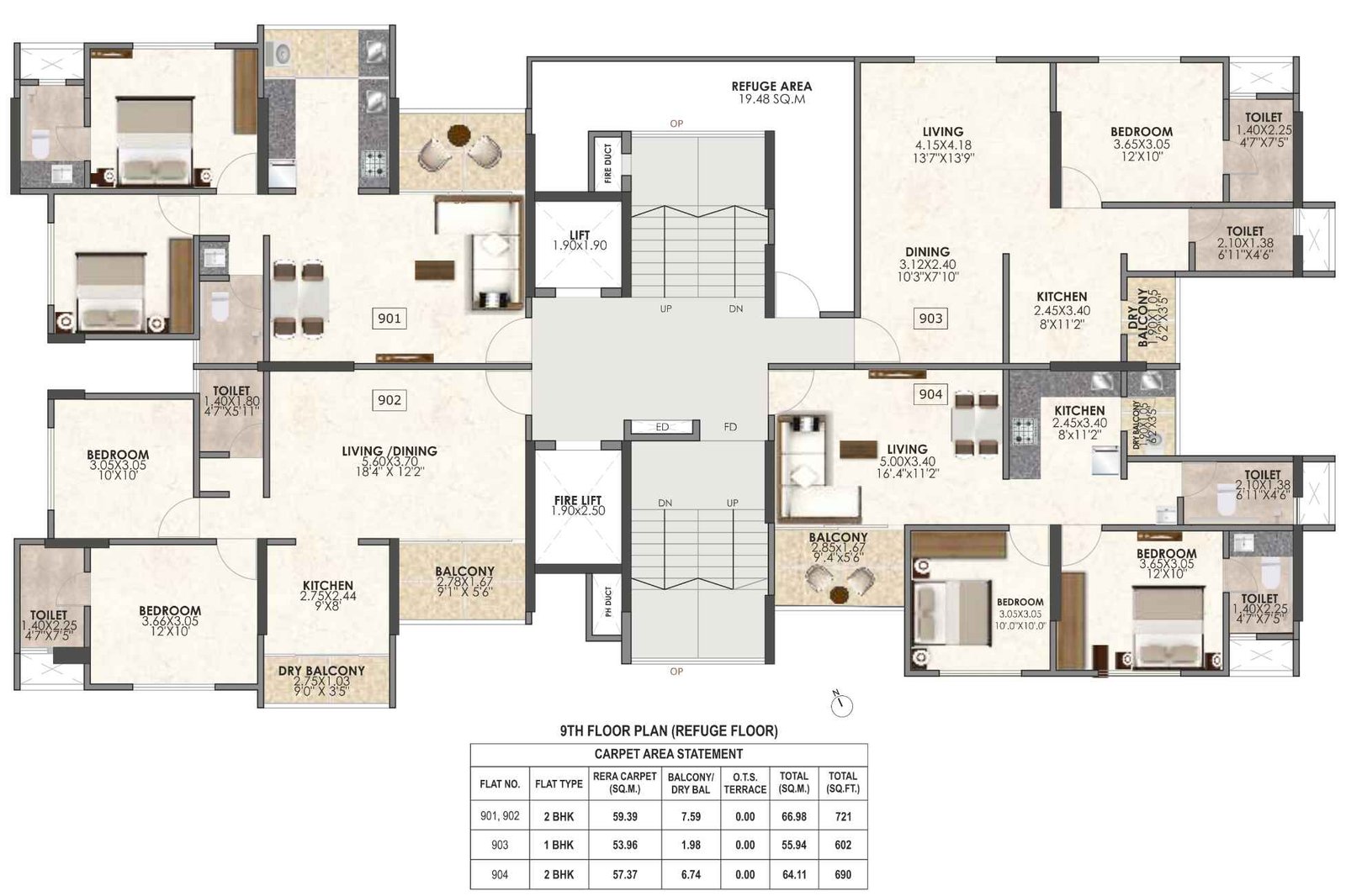 Venkatesh-Anandmayi-Refuge-Floor-Plan-9-th-Floor
