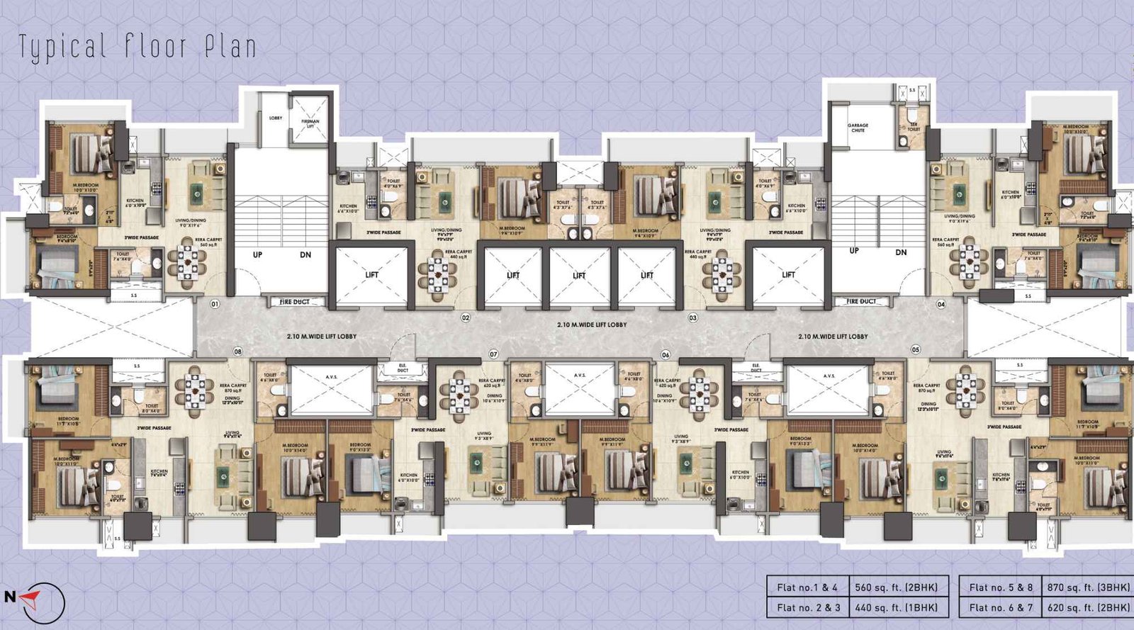 Ajmera-Downtown-Typical-floor-plan