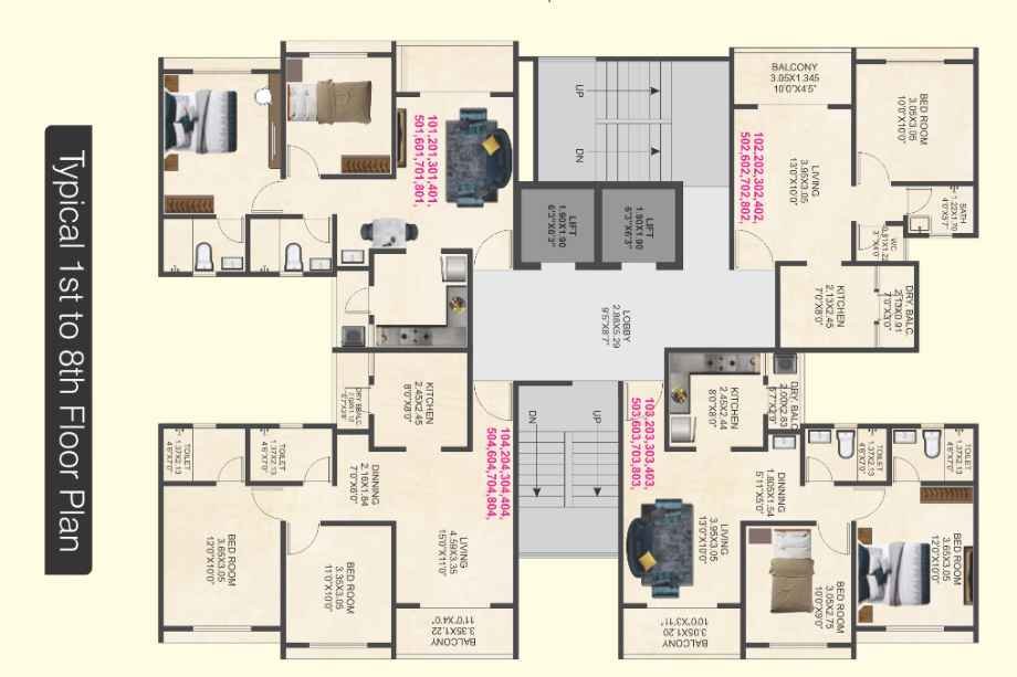 4-Flamingos-Ambegaon-Typical-Floor-Plan