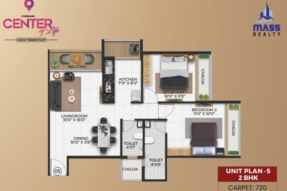 mass-insignia-codename-center-of-life-floor-plan -2BHK-720-SQFT