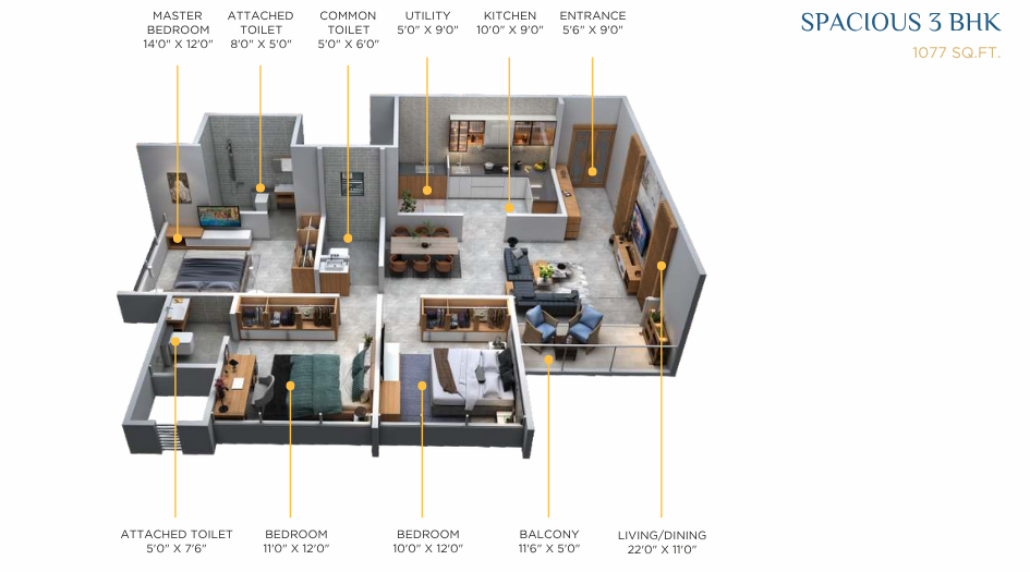 Arma-Cavansite-Floor-Plan-3-BHK-1077-Sqft