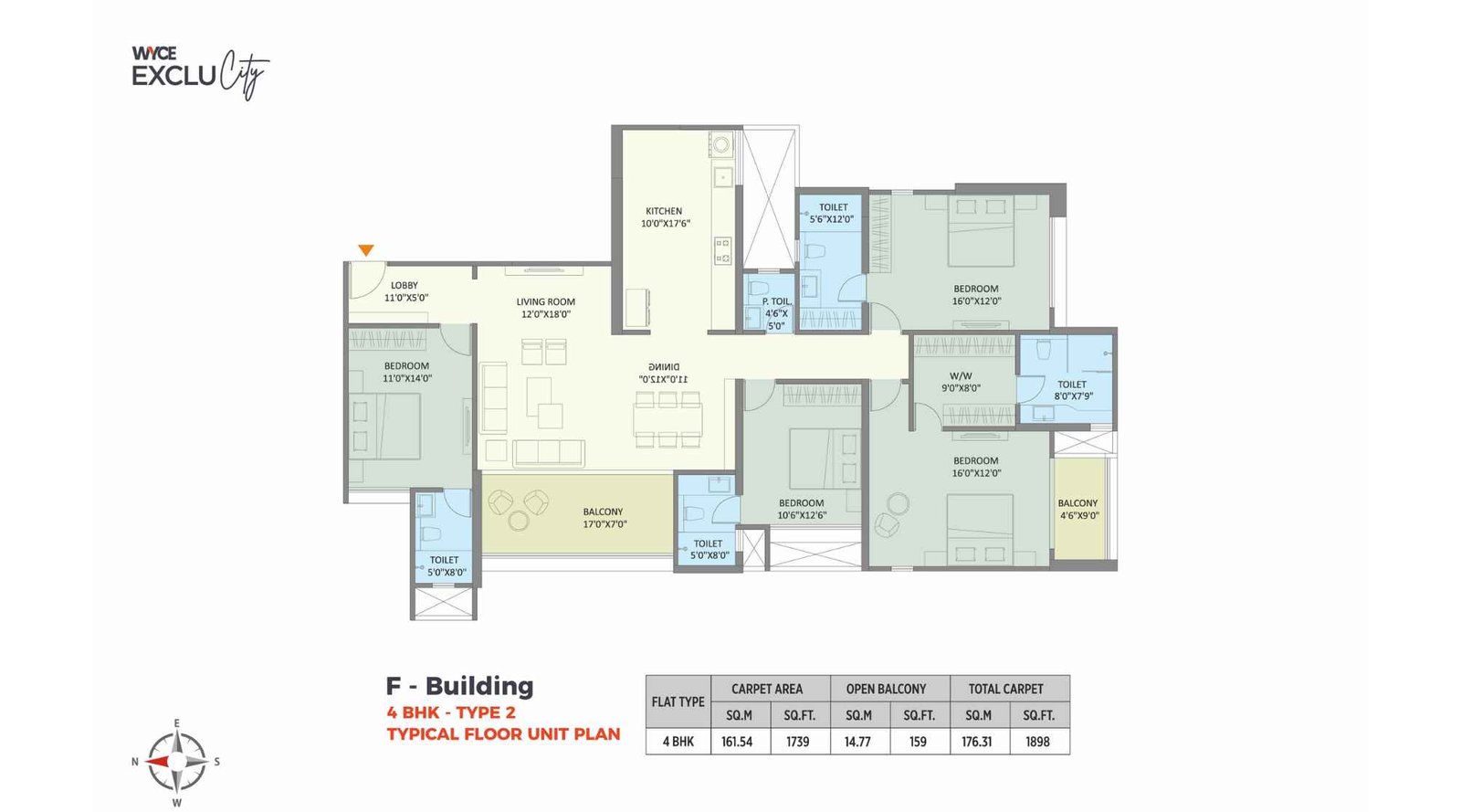 Saniket-WYCE-Exclucity-4-BHK-Type-2