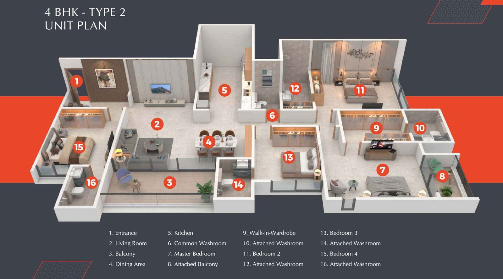 Saniket-WYCE-Exclucity-4-BHK-Unit-Plan