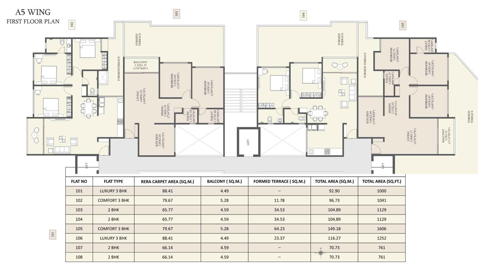 Unique-Youtopia-A5-wing-first-floor-plan
