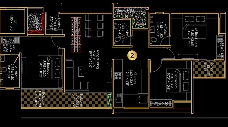 GD-Square-18-Magnitud-Floor-Plan-3 BHK-1132 Sqft