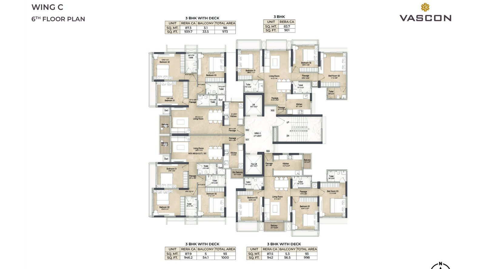 Vascon-One-54-Typical-Floor-Plan-C-Wing