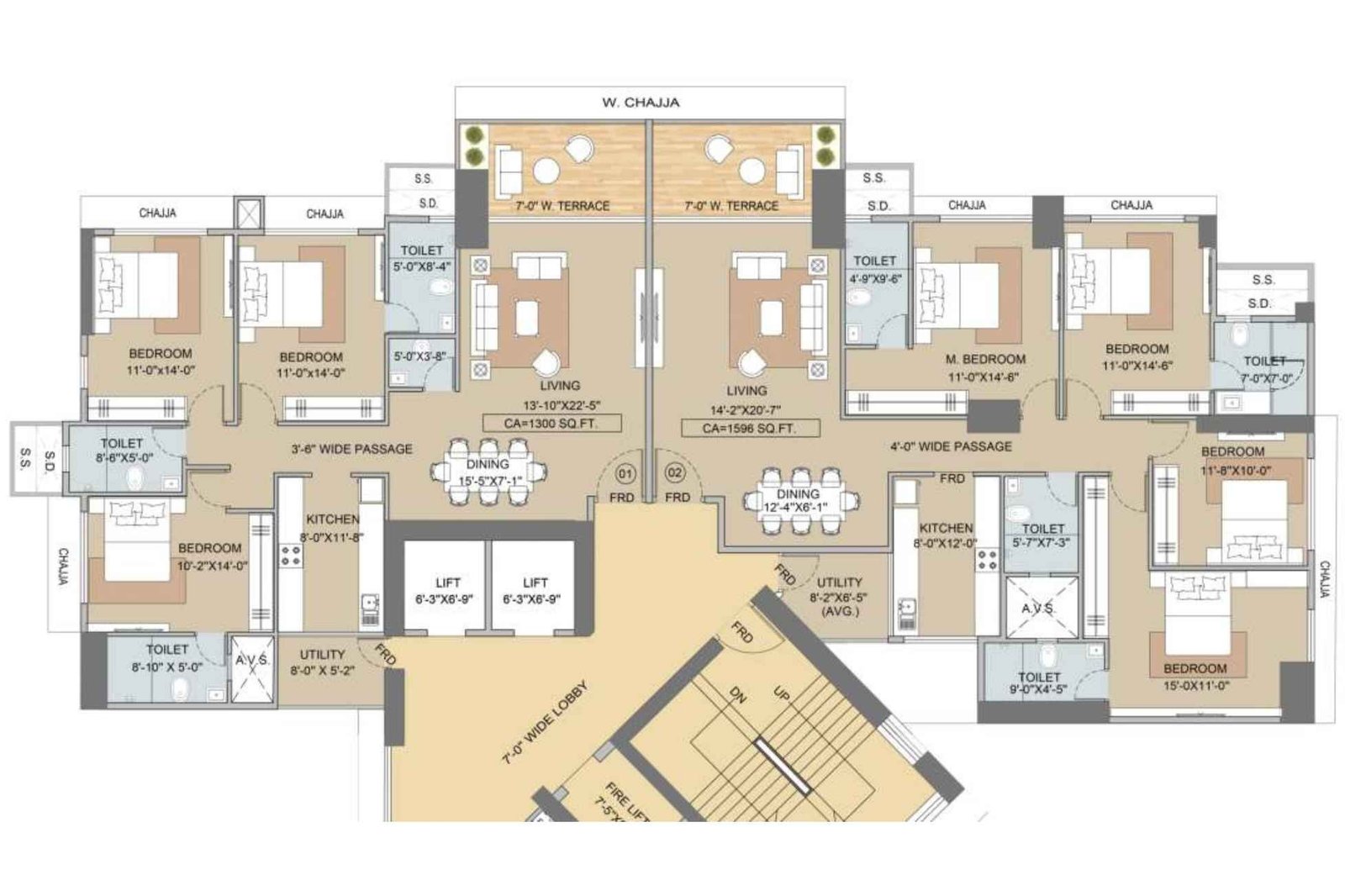 Techno-Aakasa-Floor-Plan-3-BHK-4-BHK