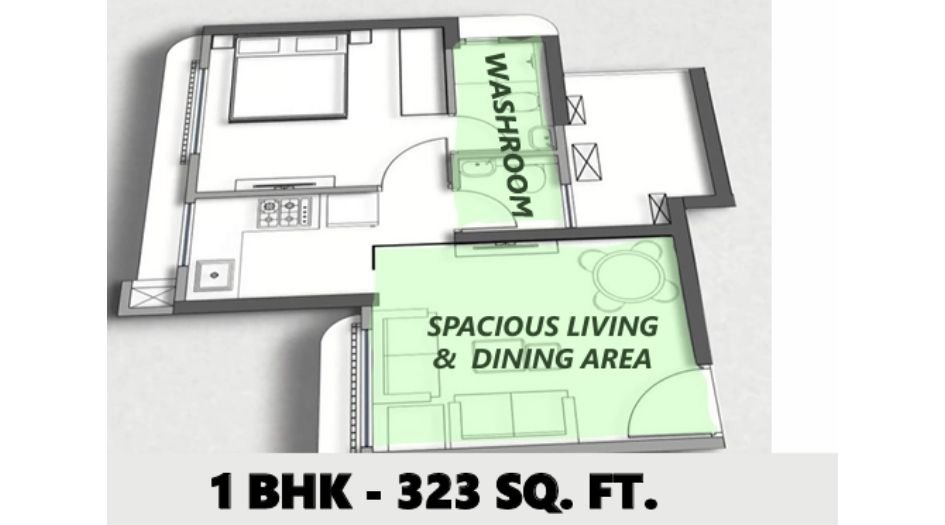 Growth-Housing-Floor-Plan-1 BHK-323 Sqft