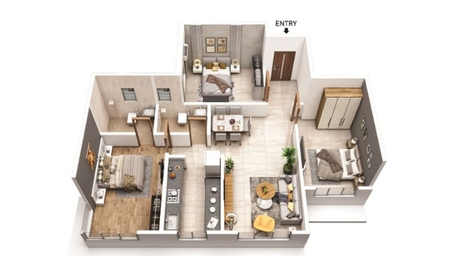 Makwise- Anuvidnyan-3BHK-3D-View