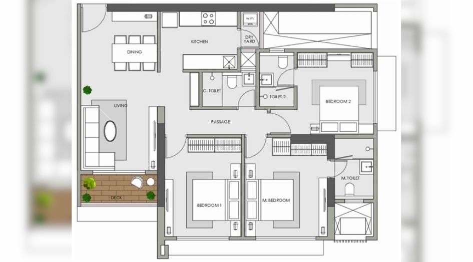 Anchor-Point-Aviara-3BHK-980sqft-unit-plan