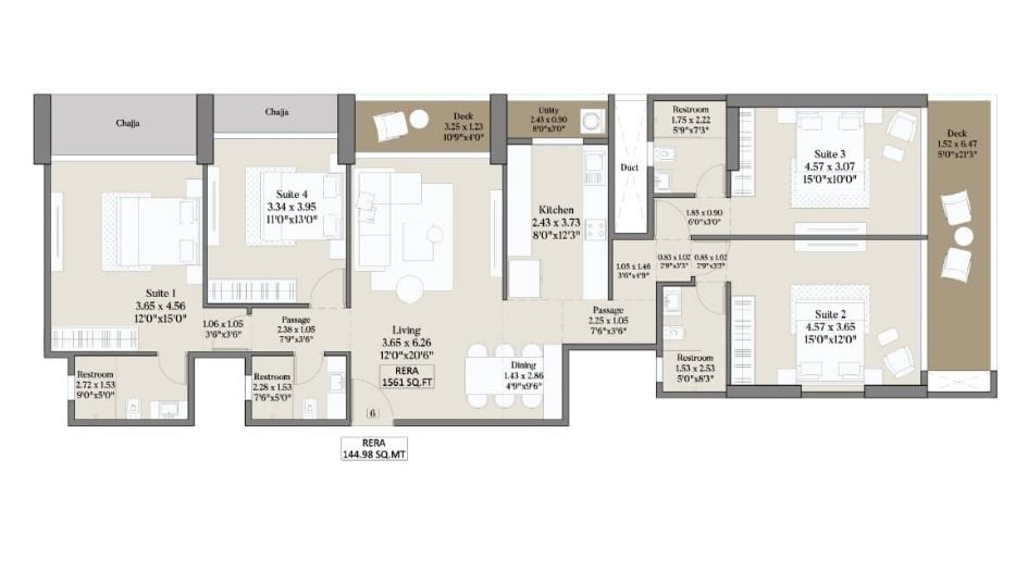 Gurukrupa-bandra-one-of-one-Floor-Plan-3-BHK-1577-Sqft