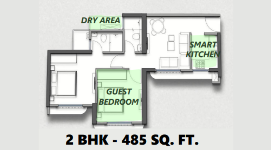 HoABL-The-Great-Western-Mumbai -Floor-Plan-2 BHK -485 Sqft