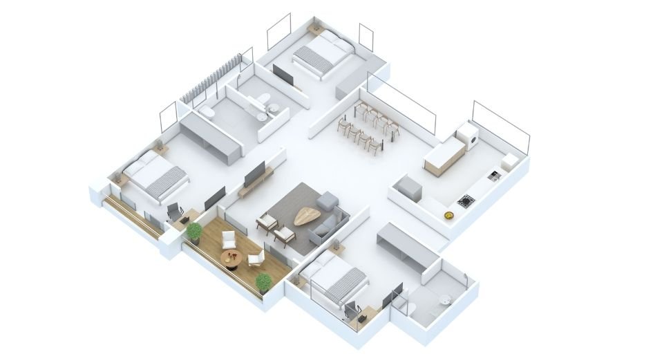 SKyi-Songbirds-Floor-Plan-3 BHK-1043Sqft