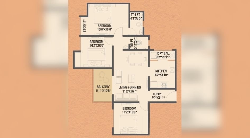 Primal-Saundaryam-2.5 BHK-Unit-Plan