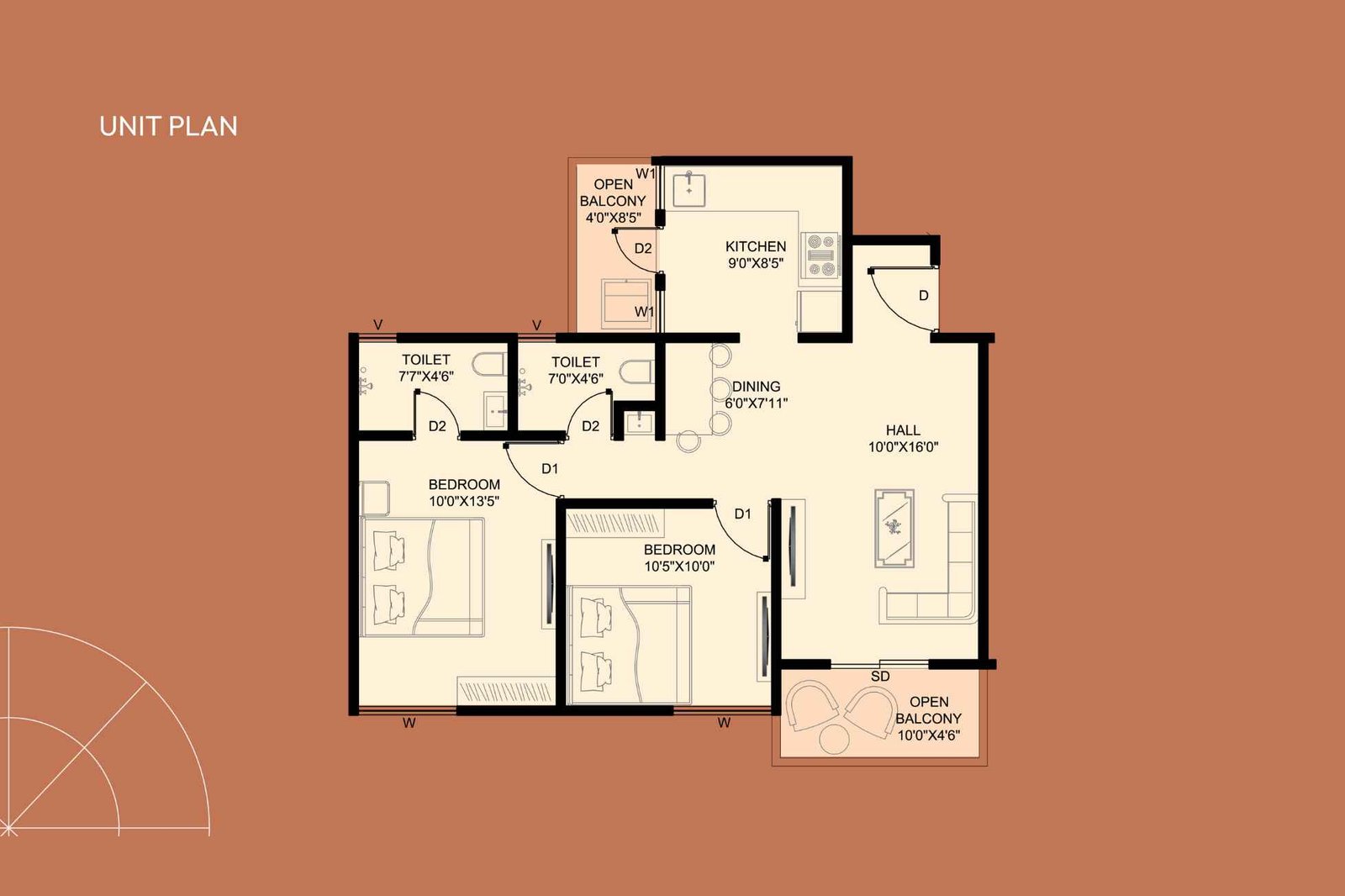 Yashodha-Skyrise-Floor-Plan-2-BHK-unit-plan