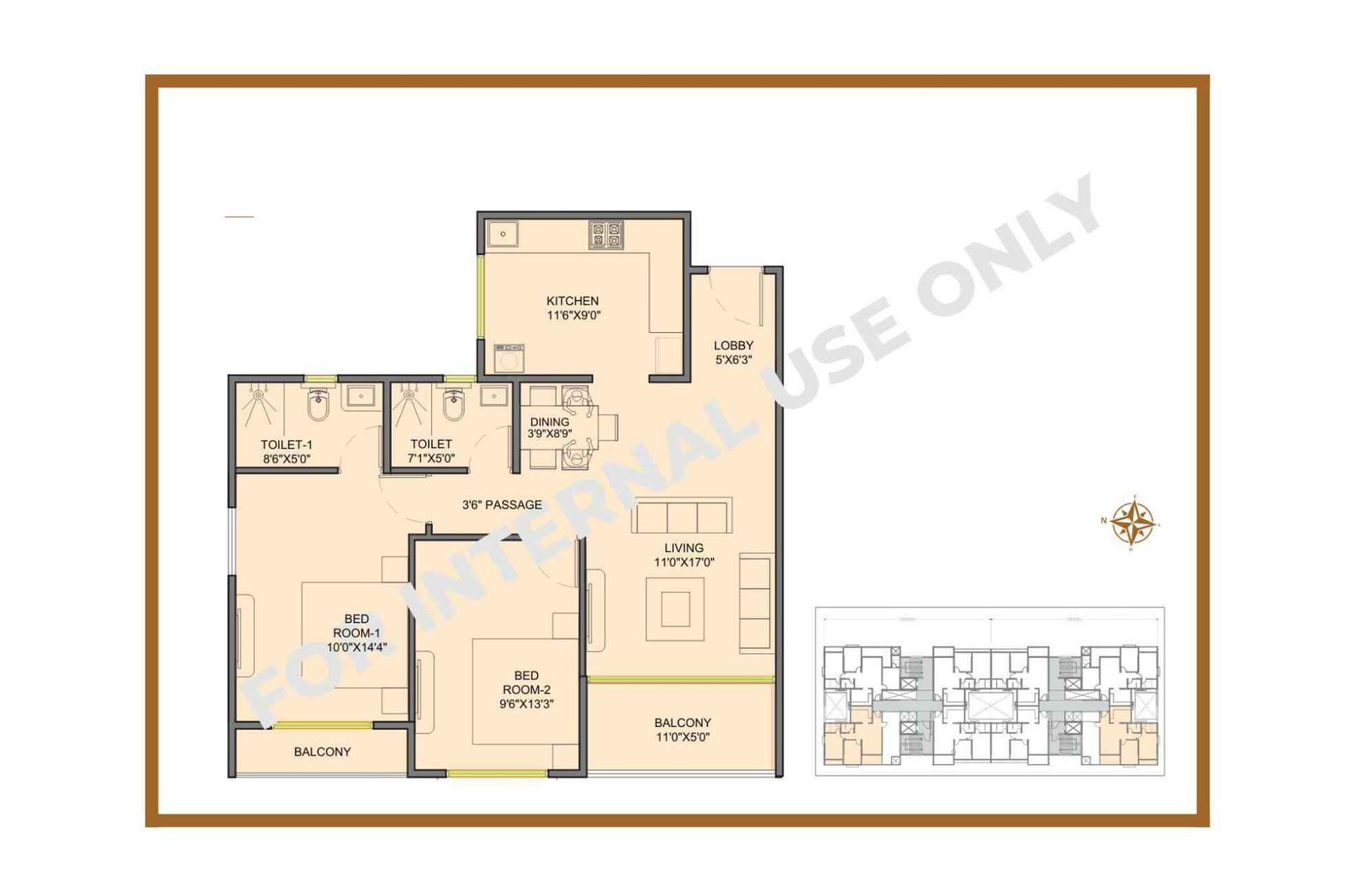 Gandharv-Gokulam-Floor-Plan-2-BHK-842-sqft
