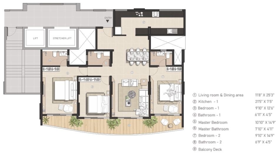 Avant-Park-West-3BHK-1355sqft-unit-plan