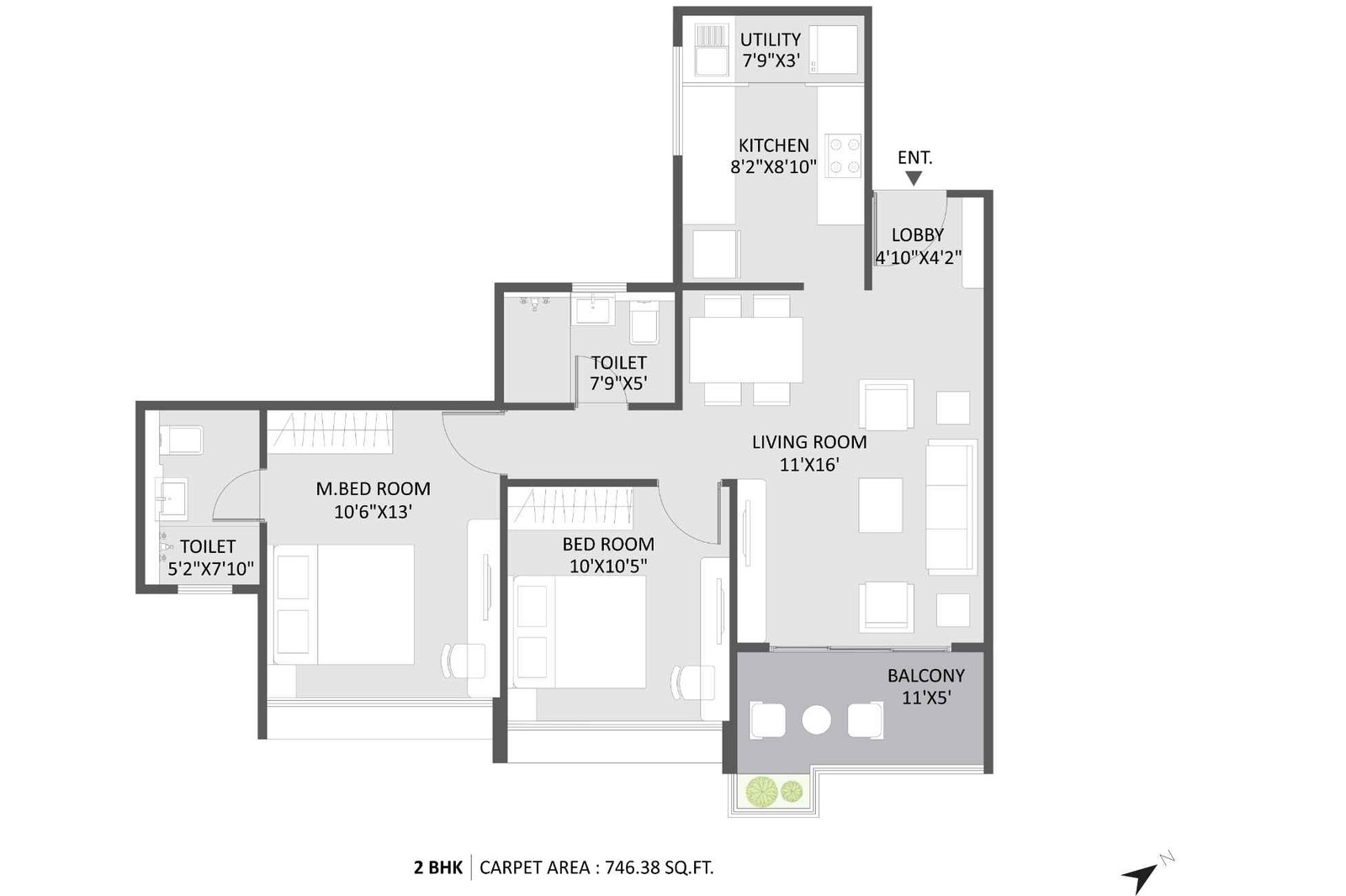 Austin-Yana-Floor-Plan-2-bhk-746-sqft