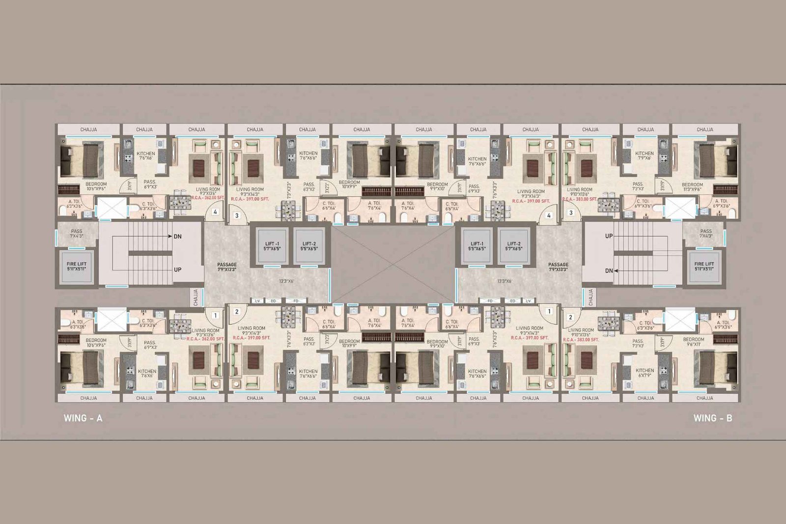Priyam-Residency-Typical-Floor-Plan