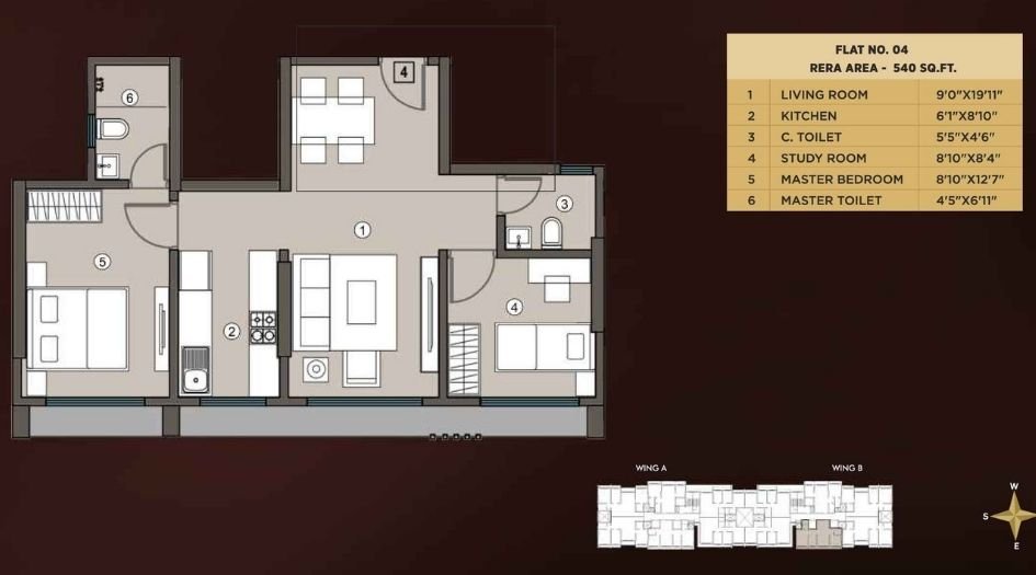 Jaydeep-One-2BHK-540sqft-unit-plan