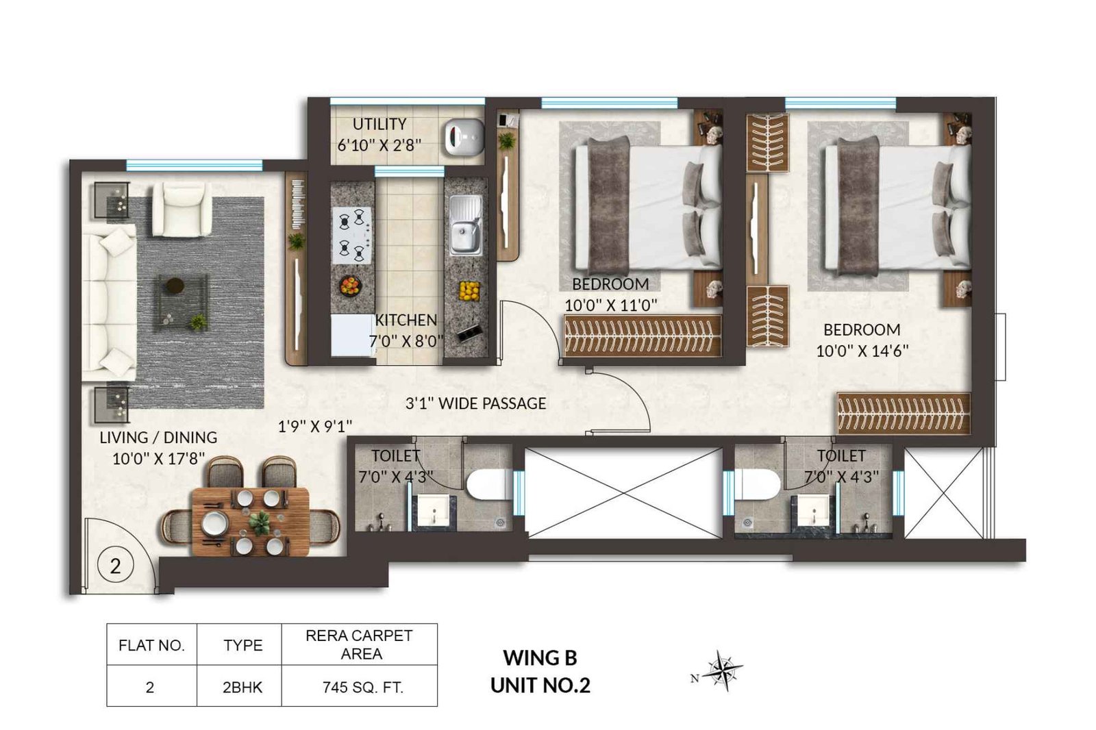 Spenta-Anthea-2-BHK-Floor-Plan-Wing-B-745-sqft