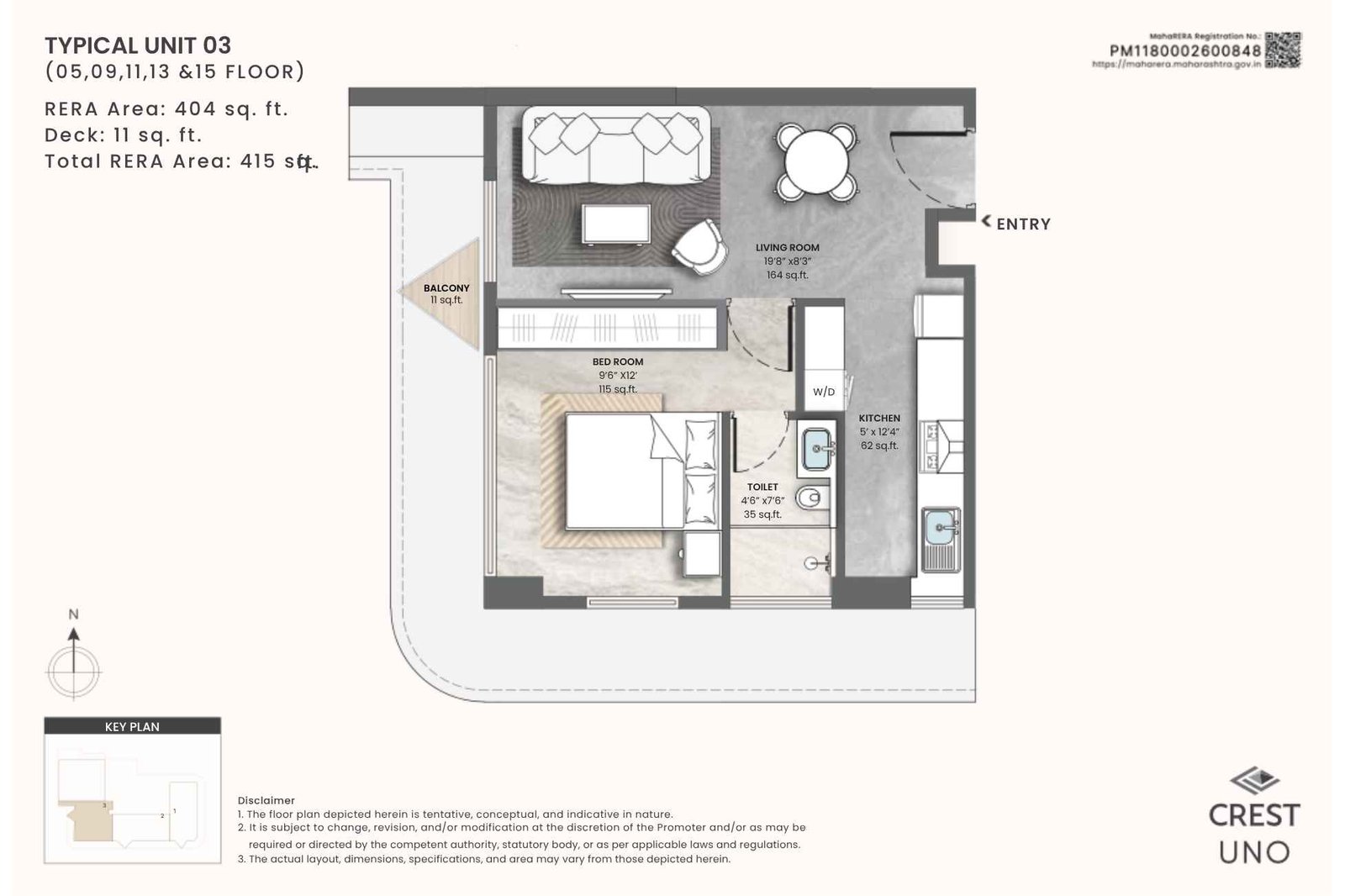 Crest-Uno-Typical-floor-plan-1BHK-415-sqft